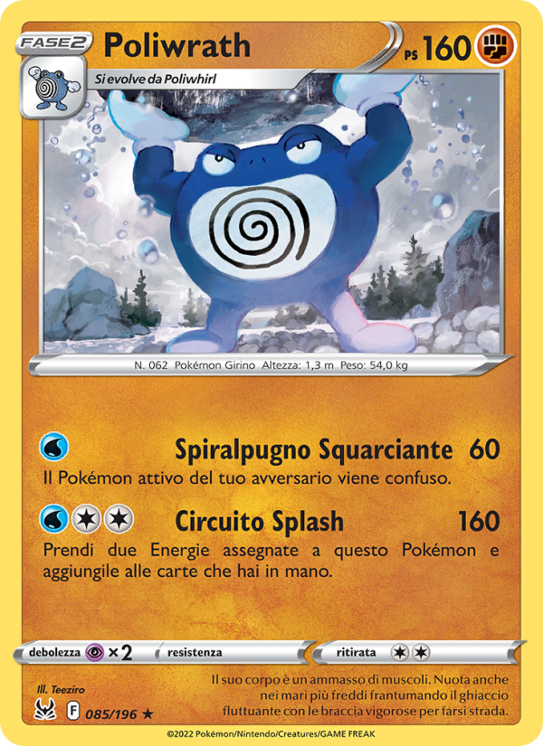 Poliwrath 085/247 — Lost Origin (Italian Pokémon TCG card)