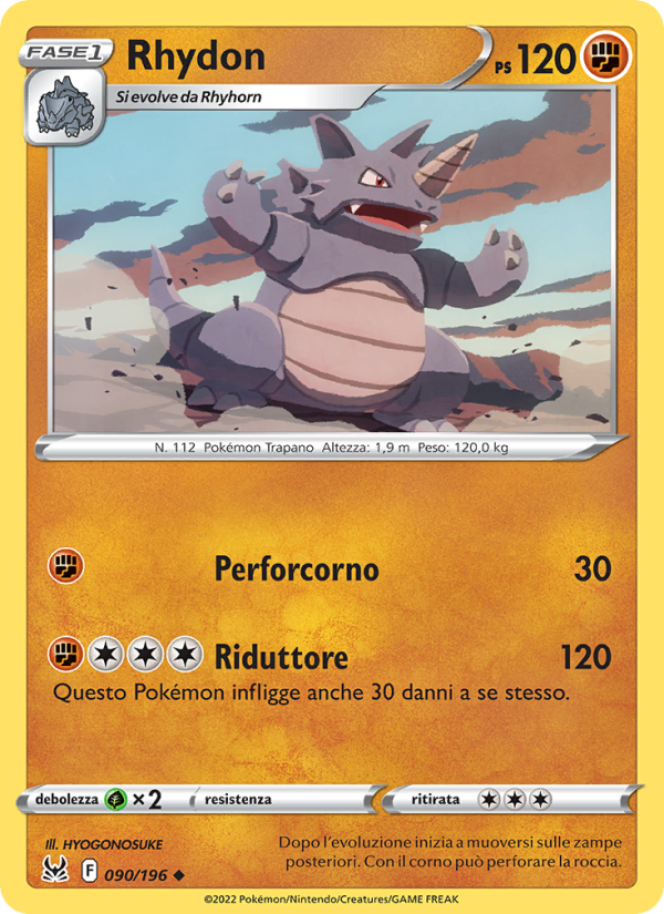 Rhydon 090/247 — Lost Origin (Italian Pokémon TCG card)