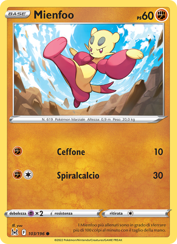 Mienfoo 103/247 — Lost Origin (Italian Pokémon TCG card)