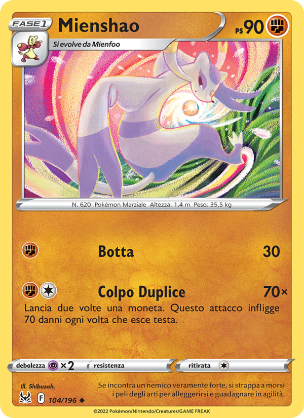 Mienshao 104/247 — Lost Origin (Italian Pokémon TCG card)