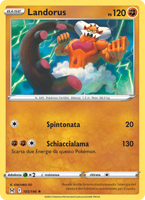 Landorus 105/247 — Lost Origin (Italian Pokémon TCG card)