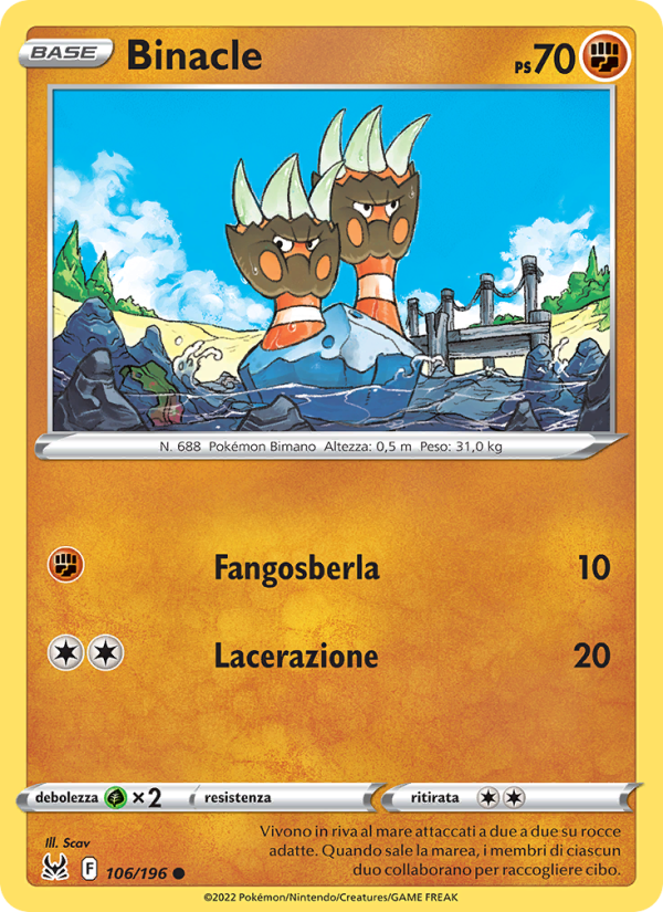 Binacle 106/247 — Lost Origin (Italian Pokémon TCG card)