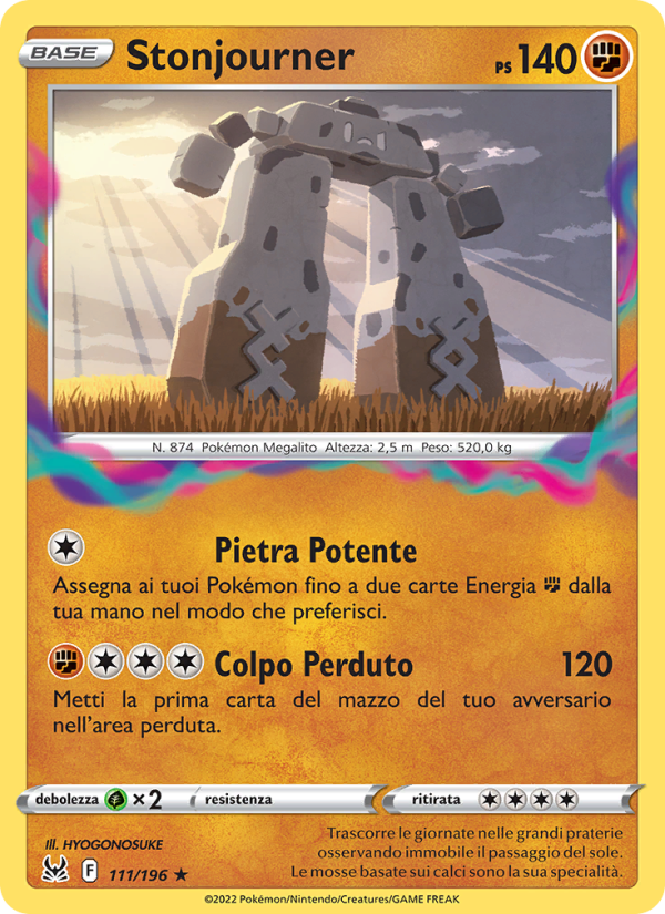 Stonjourner 111/247 — Lost Origin (Italian Pokémon TCG card)