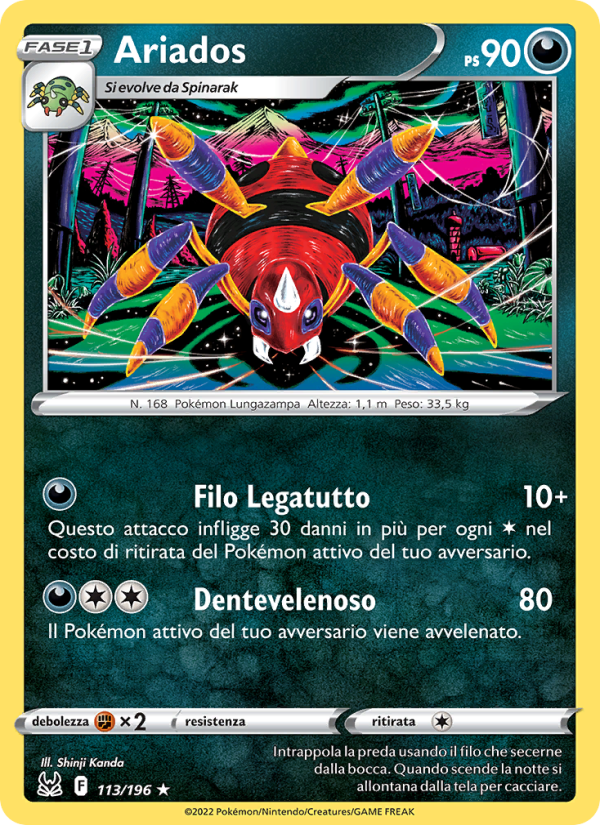 Ariados 113/247 — Lost Origin (Italian Pokémon TCG card)