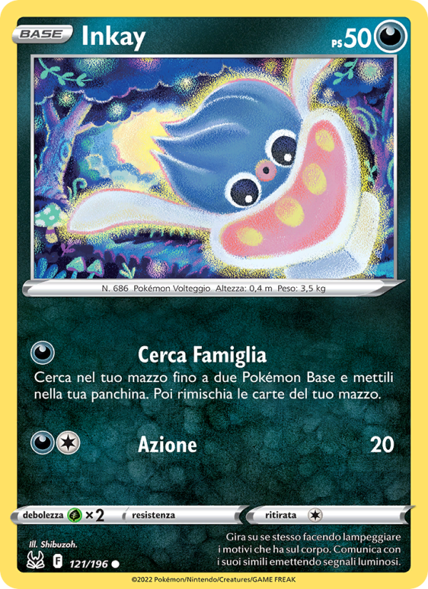 Inkay 121/247 — Lost Origin (Italian Pokémon TCG card)