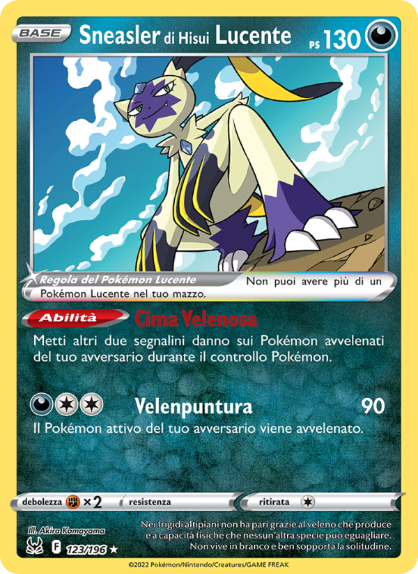 Sneasler di Hisui Lucente 123/247 — Lost Origin (Italian Pokémon TCG card)