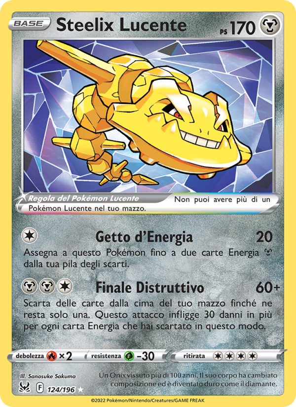 Steelix Lucente 124/247 — Lost Origin (Italian Pokémon TCG card)
