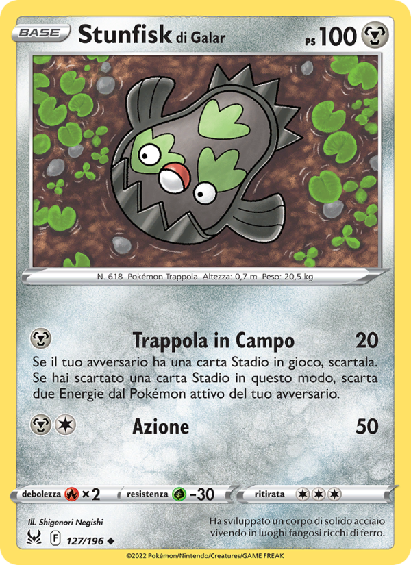 Stunfisk di Galar 127/247 — Lost Origin (Italian Pokémon TCG card)