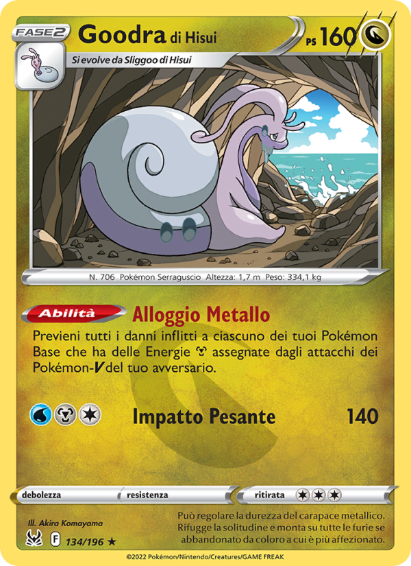 Goodra di Hisui 134/247 — Lost Origin (Italian Pokémon TCG card)