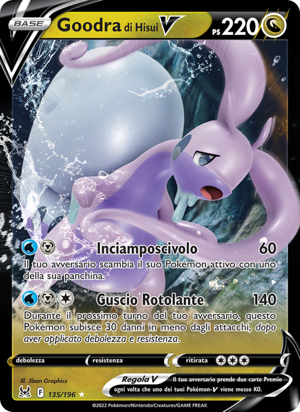 Goodra di Hisui V 135/247 — Lost Origin (Italian Pokémon TCG card)