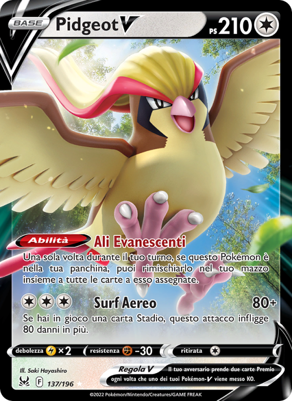 Pidgeot V 137/247 — Lost Origin (Italian Pokémon TCG card)