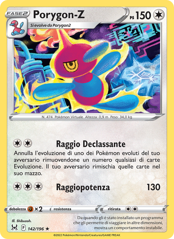 Porygon-Z 142/247 — Lost Origin (Italian Pokémon TCG card)