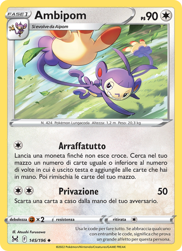 Ambipom 145/247 — Lost Origin (Italian Pokémon TCG card)