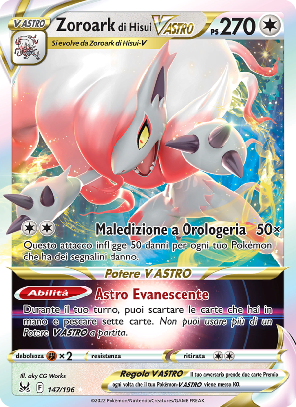Zoroark di Hisui V ASTRO 147/247 — Lost Origin (Italian Pokémon TCG card)