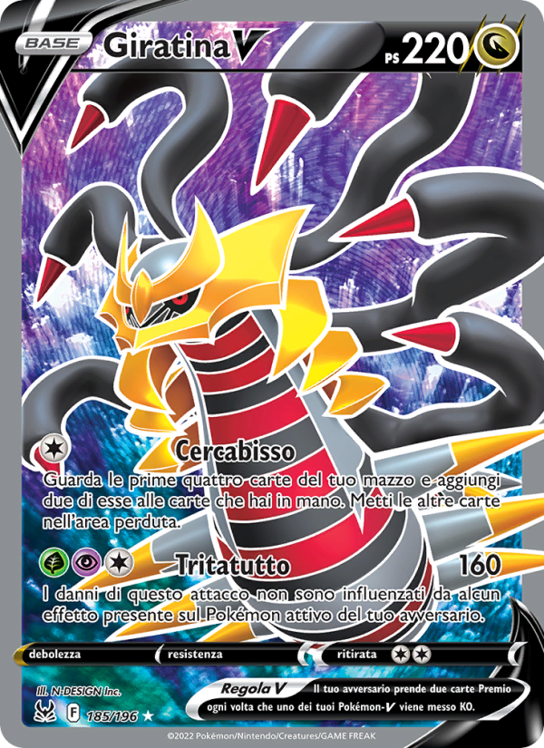 Giratina V 185/247 — Lost Origin (Italian Pokémon TCG card)