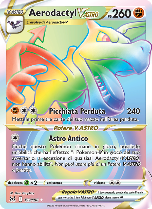 Aerodactyl V ASTRO 199/247 — Lost Origin (Italian Pokémon TCG card)