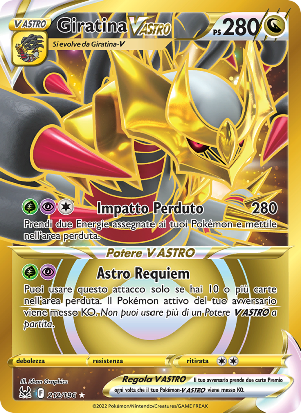 Giratina V ASTRO 212/247 — Lost Origin (Italian Pokémon TCG card)
