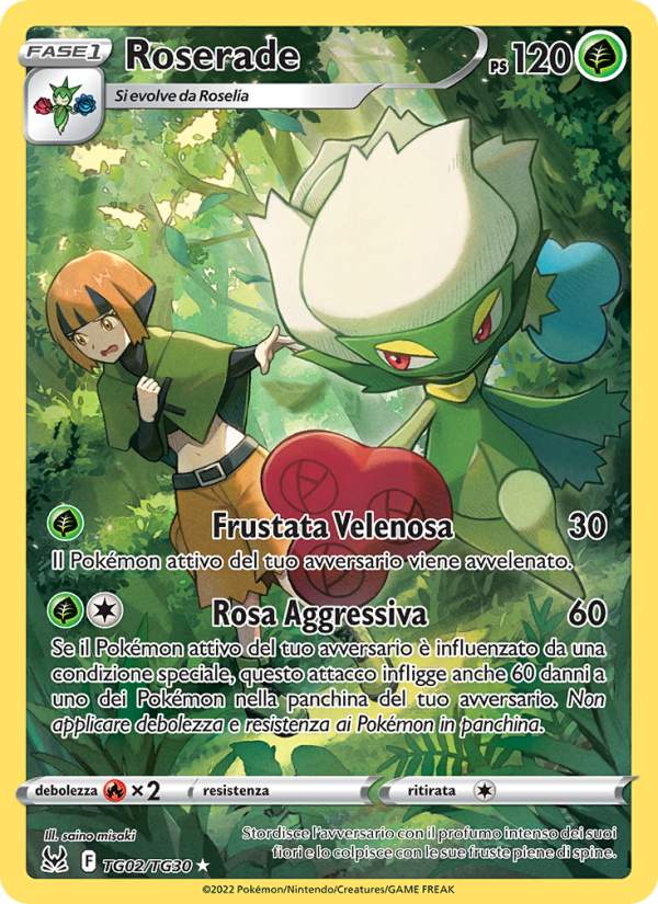 Roserade TG02 — Lost Origin (Italian Pokémon TCG card)