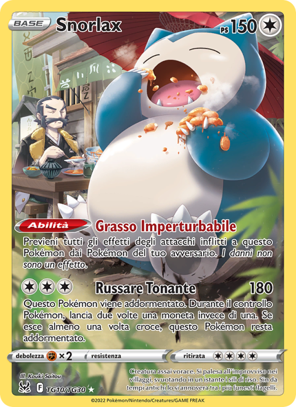 Snorlax TG10 — Lost Origin (Italian Pokémon TCG card)