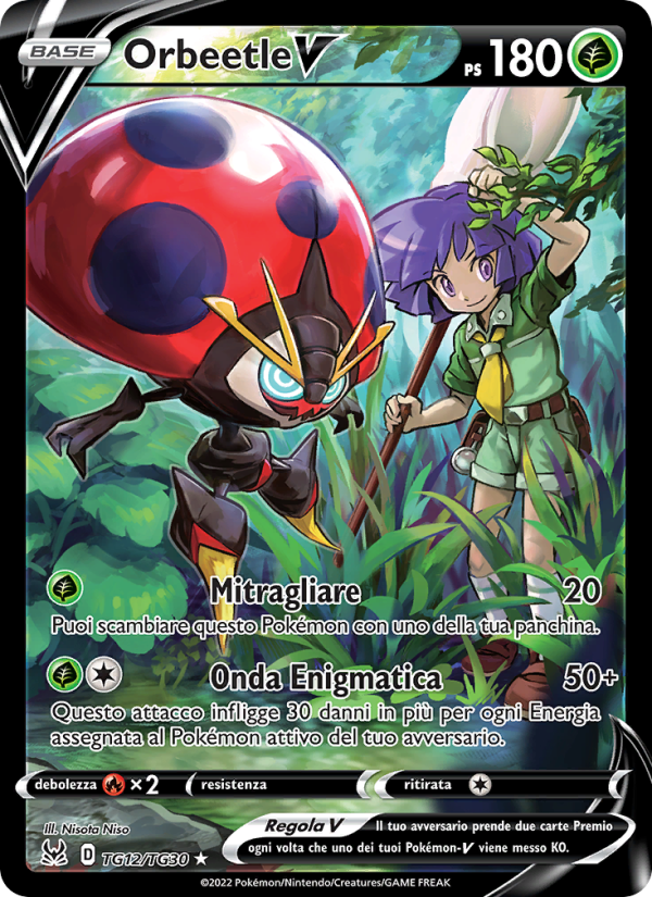 Orbeetle V TG12 — Lost Origin (Italian Pokémon TCG card)