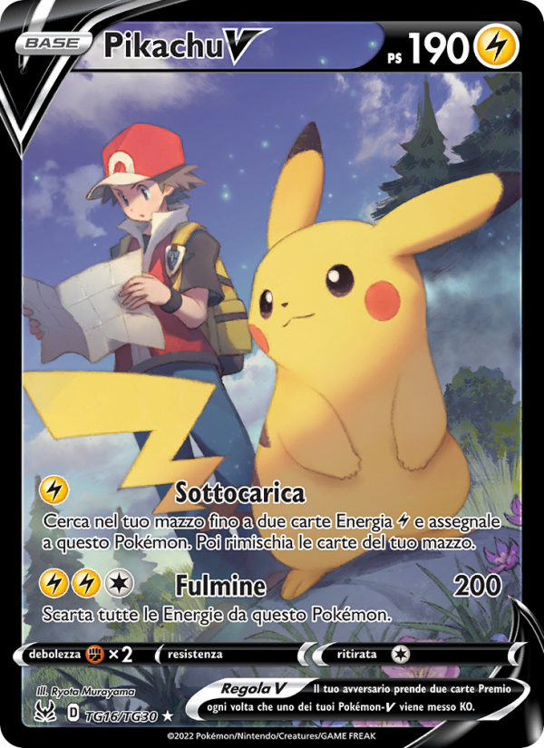Pikachu V TG16 — Lost Origin (Italian Pokémon TCG card)