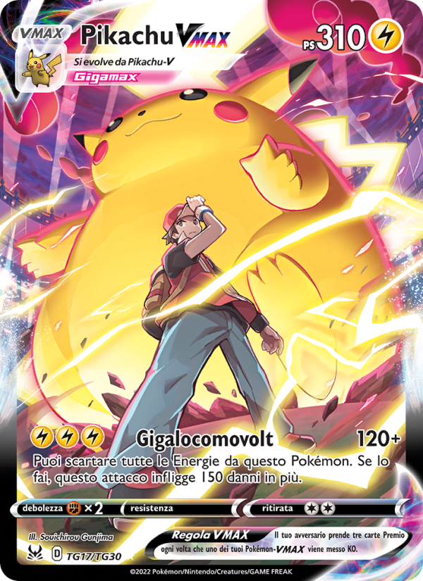Pikachu VMAX TG17 — Lost Origin (Italian Pokémon TCG card)