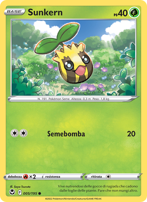 Sunkern 005/245 — Silver Tempest (Italian Pokémon TCG card)