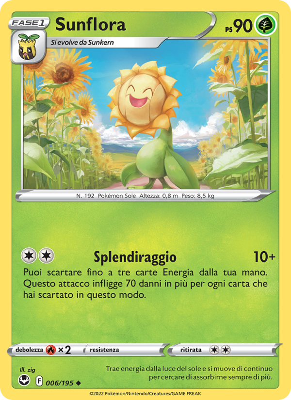 Sunflora 006/245 — Silver Tempest (Italian Pokémon TCG card)
