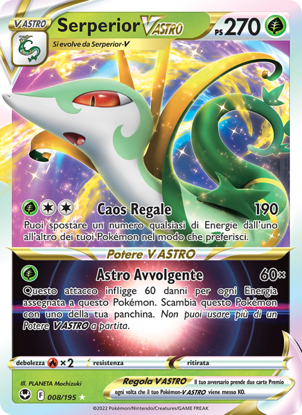 Serperior V ASTRO 008/245 — Silver Tempest (Italian Pokémon TCG card)