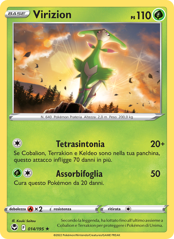 Virizion 014/245 — Silver Tempest (Italian Pokémon TCG card)