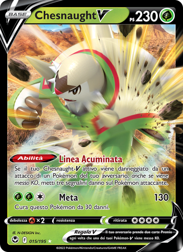 Chesnaught V 015/245 — Silver Tempest (Italian Pokémon TCG card)