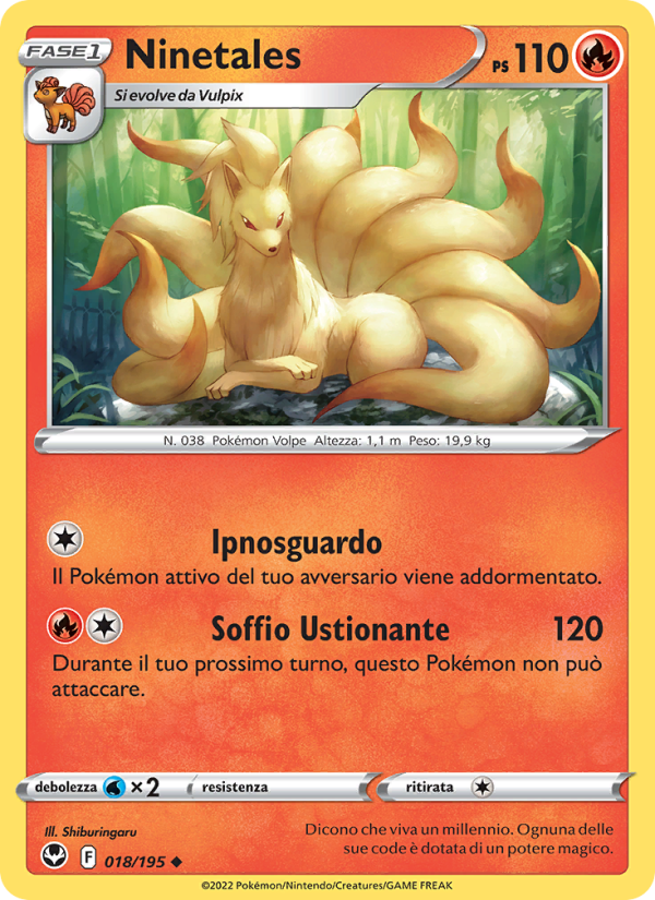 Ninetales 018/245 — Silver Tempest (Italian Pokémon TCG card)
