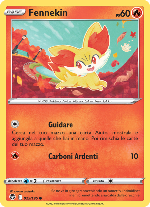 Fennekin 025/245 — Silver Tempest (Italian Pokémon TCG card)