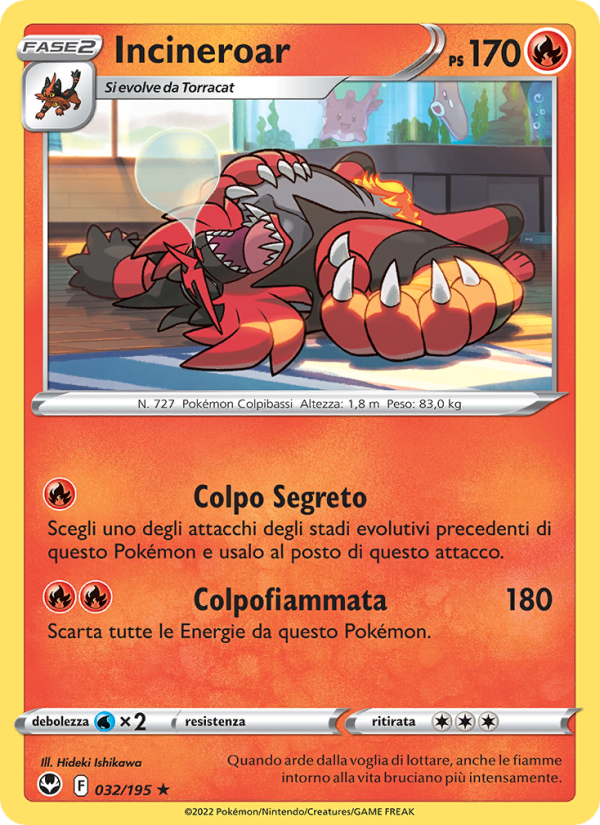 Incineroar 032/245 — Silver Tempest (Italian Pokémon TCG card)