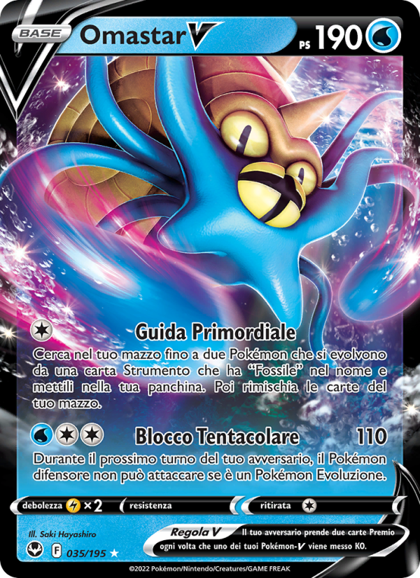 Omastar V 035/245 — Silver Tempest (Italian Pokémon TCG card)
