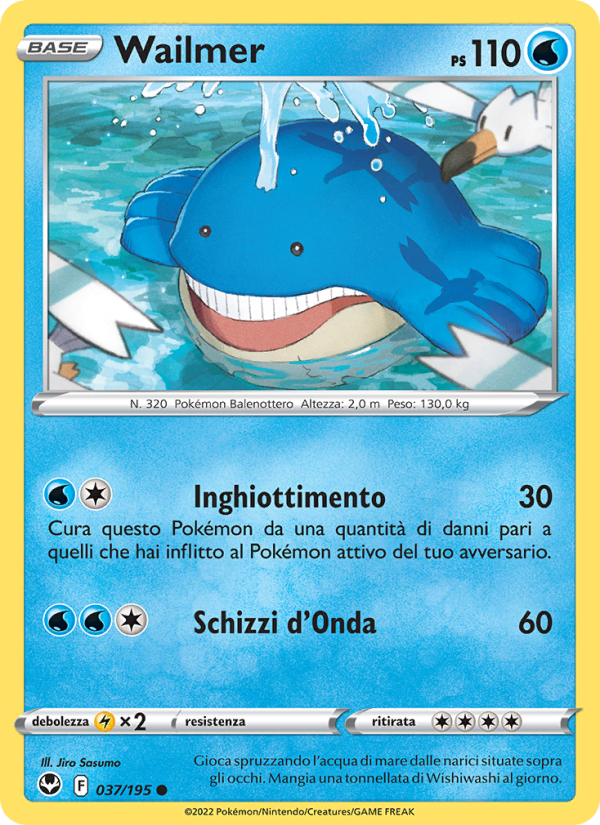 Wailmer 037/245 — Silver Tempest (Italian Pokémon TCG card)