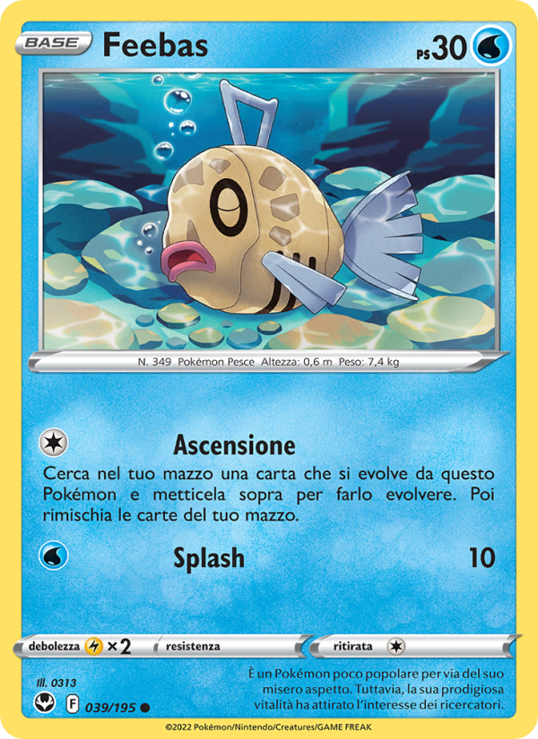 Feebas 039/245 — Silver Tempest (Italian Pokémon TCG card)