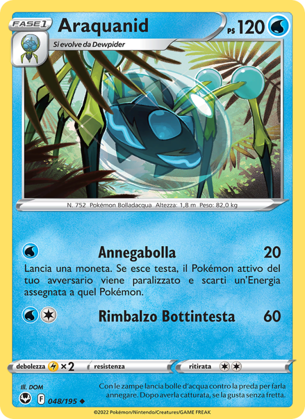 Araquanid 048/245 — Silver Tempest (Italian Pokémon TCG card)