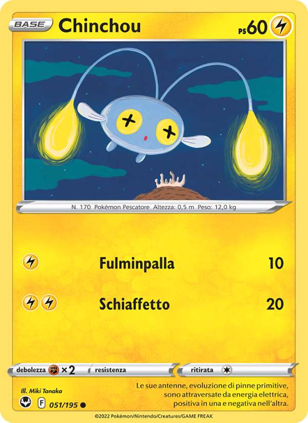 Chinchou 051/245 — Silver Tempest (Italian Pokémon TCG card)
