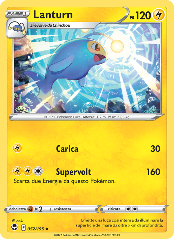 Lanturn 052/245 — Silver Tempest (Italian Pokémon TCG card)
