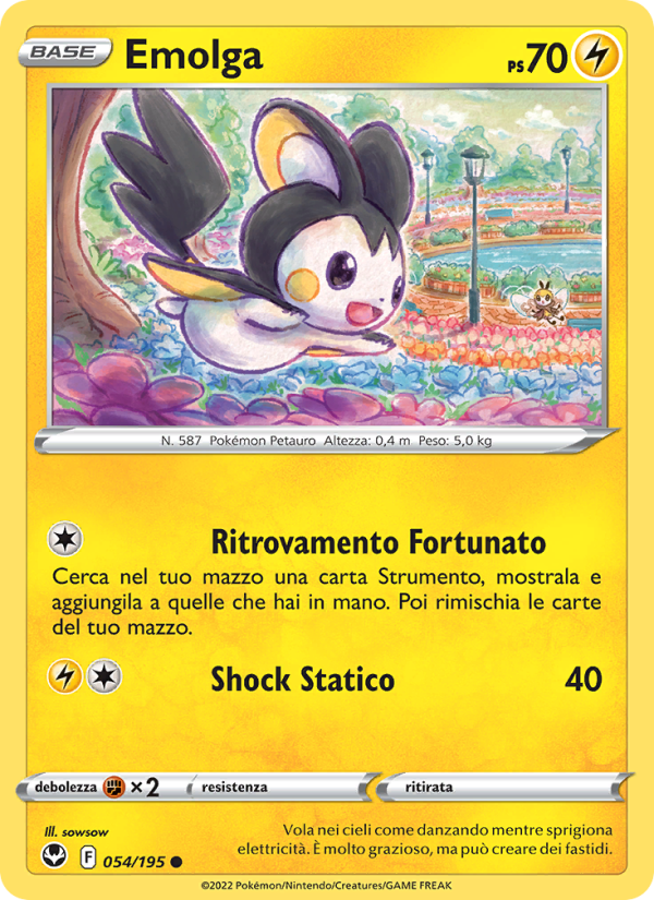 Emolga 054/245 — Silver Tempest (Italian Pokémon TCG card)