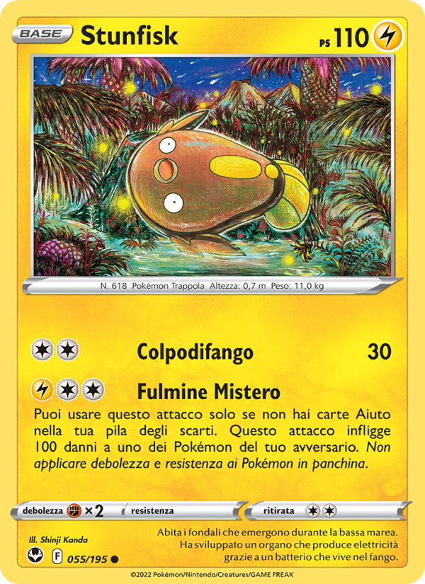 Stunfisk 055/245 — Silver Tempest (Italian Pokémon TCG card)