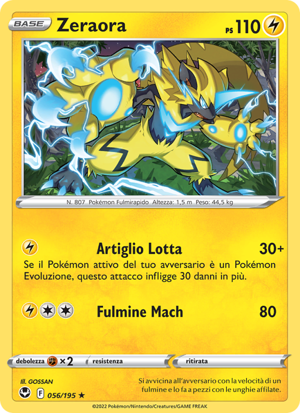 Zeraora 056/245 — Silver Tempest (Italian Pokémon TCG card)