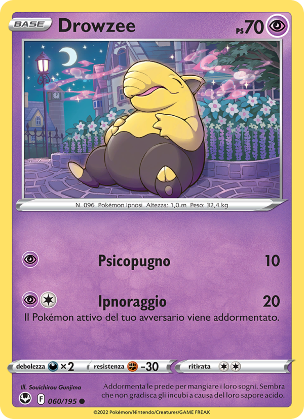 Drowzee 060/245 — Silver Tempest (Italian Pokémon TCG card)