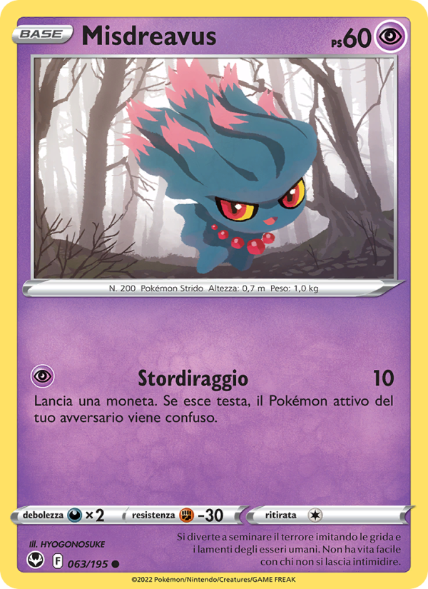 Misdreavus 063/245 — Silver Tempest (Italian Pokémon TCG card)