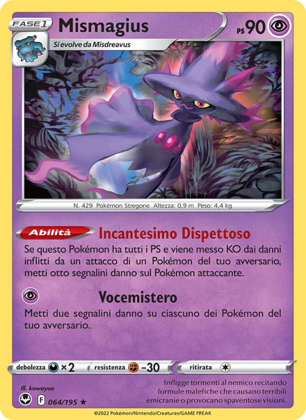 Mismagius 064/245 — Silver Tempest (Italian Pokémon TCG card)