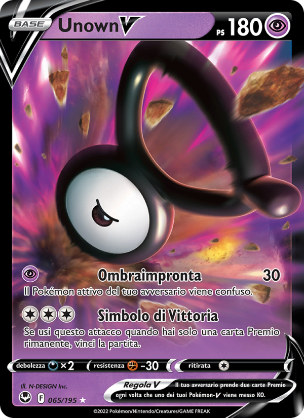 Unown V 065/245 — Silver Tempest (Italian Pokémon TCG card)