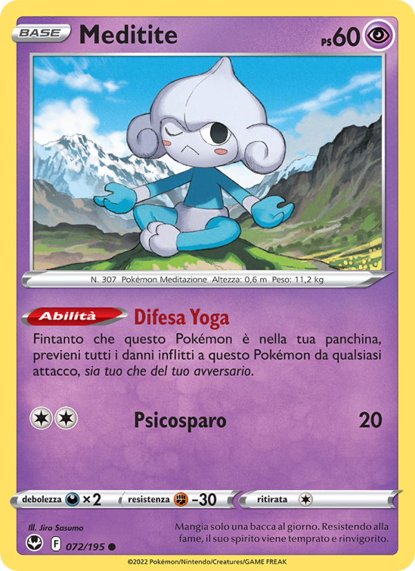 Meditite 072/245 — Silver Tempest (Italian Pokémon TCG card)