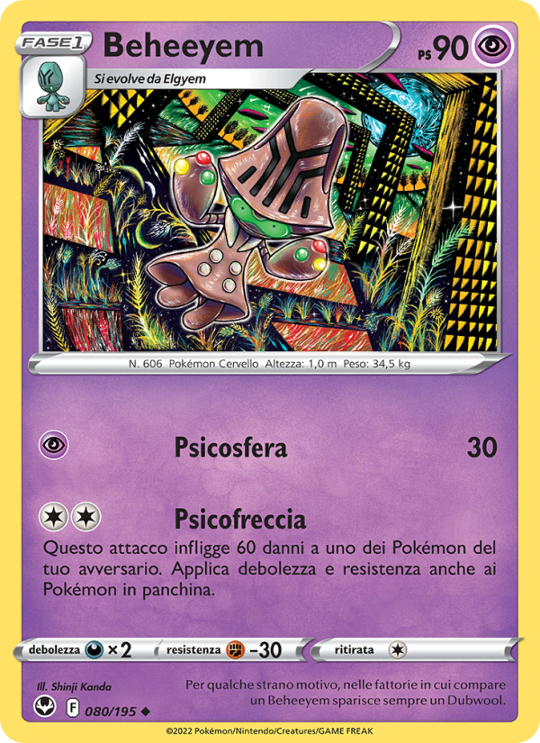 Beheeyem 080/245 — Silver Tempest (Italian Pokémon TCG card)
