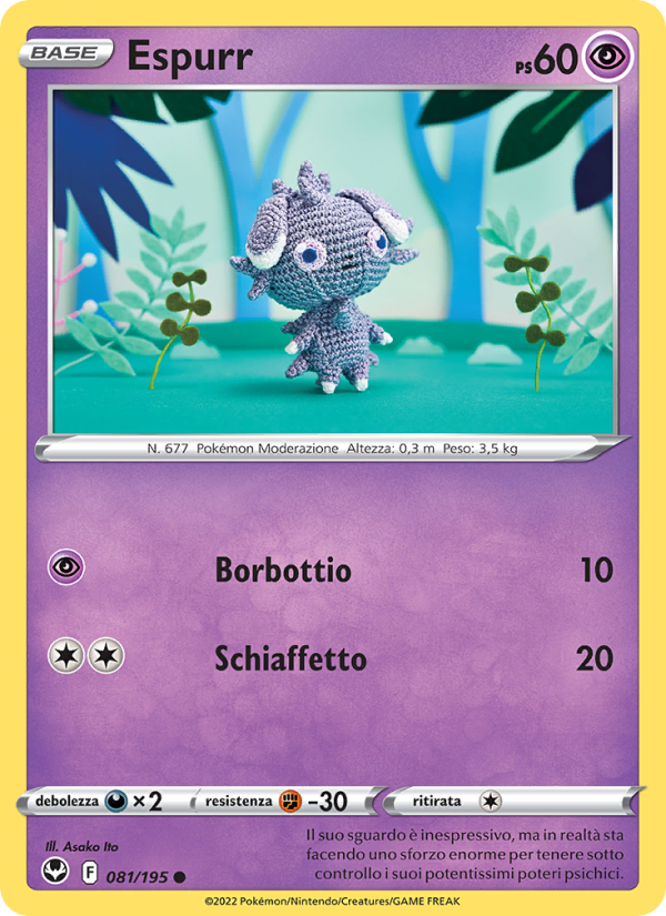 Espurr 081/245 — Silver Tempest (Italian Pokémon TCG card)